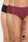 Zivame Anti-Microbial Medium Rise Full Coverage Hipster Panty (Pack of 3) - Multicolor — thumbnail 1